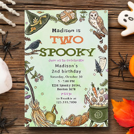 Twee spookachtige heks Halloween 2e verjaardag uit Kaart