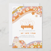 Twee spookachtige | Retro Groovy Boho Meisjes 1e v Kaart (Voorkant)