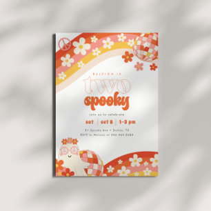 Twee spookachtige   Retro Groovy Meisjes 2e verjaa Kaart