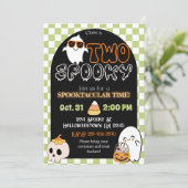 Twee spookachtige, retro thema 2e verjaardag uitno kaart (Staand voorkant)