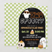 Twee spookachtige, retro thema 2e verjaardag uitno kaart (Voorkant / Achterkant)