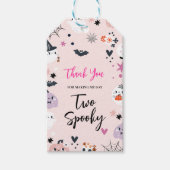 Twee spookachtige roze Halloween Cadeaulabel (Voorkant)