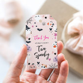 Twee spookachtige roze Halloween Cadeaulabel