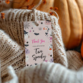 Twee spookachtige roze Halloween Cadeaulabel