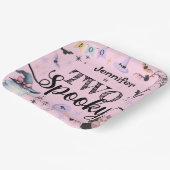 TWEE Spookachtige Schattigee Geest Roze Halloween  Papieren Bordje (Gebogen)