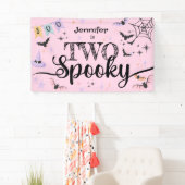 TWEE Spookachtige Schattigee Geest Roze Halloween  Spandoek (Insitu)