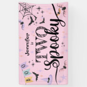 TWEE Spookachtige Schattigee Geest Roze Halloween  Spandoek (Verticaal)