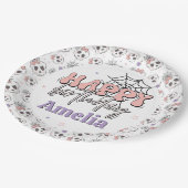 Twee spookachtige Schattigee roze Halloween Happy  Papieren Bordje (Gekanteld)
