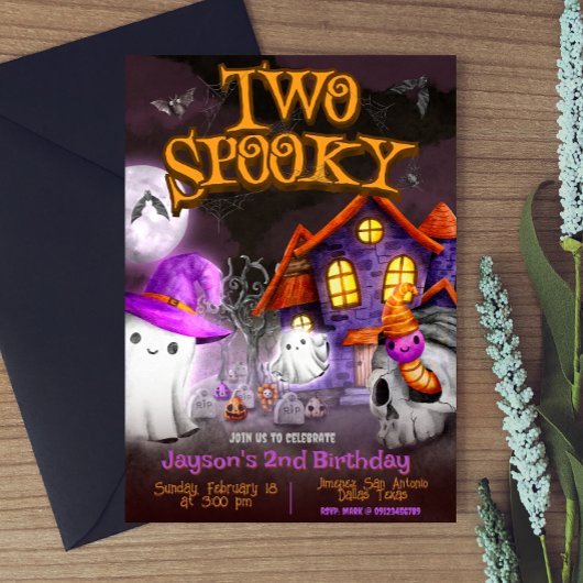 Twee spooky - 2e verjaardag kaart