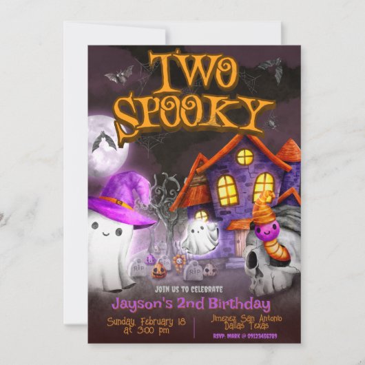 Twee spooky - 2e verjaardag kaart (Voorkant)