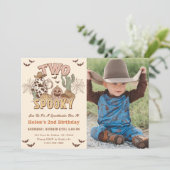 Twee Spooky 2e Verjaardag Westerne Party Foto Kaart (Staand voorkant)