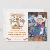 Twee Spooky 2e Verjaardag Westerne Party Foto Kaart (Voorkant)