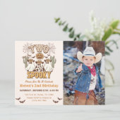 Twee Spooky 2e Verjaardag Westerne Party Foto Kaart (Staand voorkant)