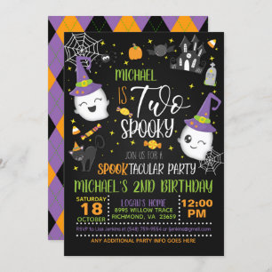 Twee Spooky Birthday Invitation - Blk Kaart