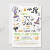 Twee Spooky Birthday-uitnodiging - wit Kaart (Voorkant)