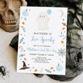 Twee Spooky Blue Ghost Halloween Birthday Kaart