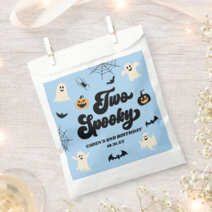 Twee Spooky Blue Halloween 2e verjaardagsfeest Bedankzakje