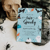 TWEE spooky Blue Halloween Birthday Party Kaart