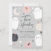 Twee Spooky Boho Halloween Ghost 2e Verjaardagsfee Kaart (Voorkant)