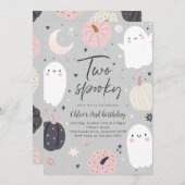 Twee Spooky Boho Halloween Ghost 2e Verjaardagsfee Kaart (Voorkant / Achterkant)