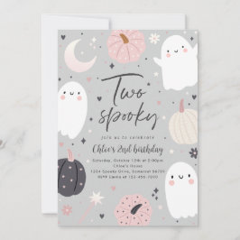 Twee Spooky Boho Halloween Ghost 2e Verjaardagsfee Kaart