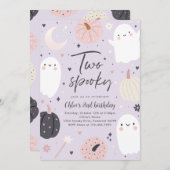 Twee Spooky Boho Halloween Ghost 2e Verjaardagsfee Kaart (Voorkant / Achterkant)