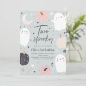 Twee Spooky Boho Halloween Ghost 2e Verjaardagsfee Kaart (Staand voorkant)