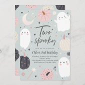 Twee Spooky Boho Halloween Ghost 2e Verjaardagsfee Kaart (Voorkant / Achterkant)