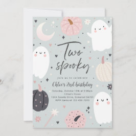 Twee Spooky Boho Halloween Ghost 2e Verjaardagsfee Kaart