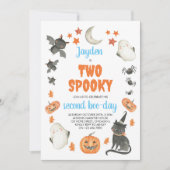 Twee Spooky Boy Schattige Ghost Halloween 2e Verja Kaart (Voorkant)