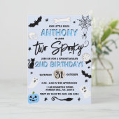 Twee Spooky. Boys Halloween 2e verjaardag Kaart (Staand voorkant)