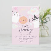 Twee spooky Cute Halloween Ghost 2e verjaardag Kaart (Staand voorkant)