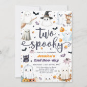 Twee spooky Cute Halloween Ghost 2e verjaardag Kaart (Voorkant)