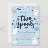 Twee spooky Cute Halloween Ghost 2e verjaardag Kaart (Voorkant)
