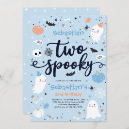 Twee spooky Cute Halloween Ghost 2e verjaardag Kaart