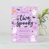 Twee spooky Cute Halloween Ghost 2e verjaardag Kaart (Staand voorkant)