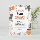 Twee spooky Cute Halloween Ghost 2e verjaardag Kaart (Staand voorkant)