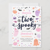 Twee spooky Cute Halloween Ghost 2e verjaardag Kaart (Voorkant)