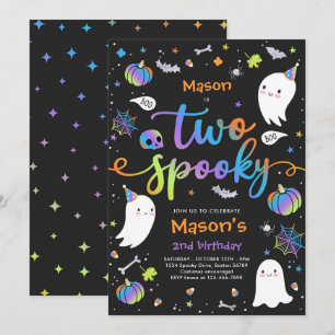 Twee spooky Cute Halloween Ghost 2e verjaardag Kaart