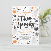 Twee spooky Cute Halloween Ghost 2e verjaardag Kaart (Staand voorkant)