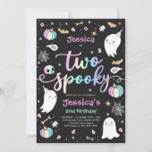 Twee spooky Cute Halloween Ghost 2e verjaardag Kaart (Voorkant)