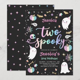 Twee spooky Cute Halloween Ghost 2e verjaardag Kaart