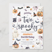 Twee spooky Cute Halloween Ghost 2e verjaardag Kaart (Voorkant)