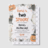 Twee spooky Cute Halloween Ghost 2e verjaardag Vellum Uitnodigingen (Offset (Uitnodiging))
