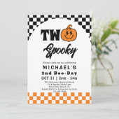 Twee Spooky Fun Retro Halloween 2e Verjaardagsfees Kaart (Staand voorkant)