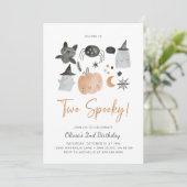 Twee Spooky | Geest Uitnodiging | Spooky 2e (Staand voorkant)