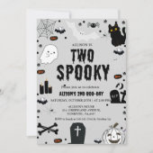 Twee Spooky Ghost Halloween 2e Verjaardagsfeest Kaart (Voorkant)