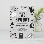 Twee Spooky Ghost Halloween 2e Verjaardagsfeest Kaart (Staand voorkant)