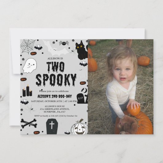 Twee Spooky Ghost Halloween 2e Verjaardagsfeest Kaart (Voorkant)