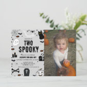 Twee Spooky Ghost Halloween 2e Verjaardagsfeest Kaart (Staand voorkant)